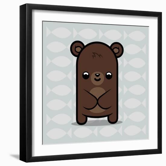 Cute Bear-Jace Grey-Framed Art Print