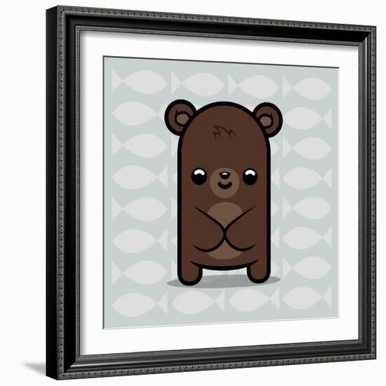 Cute Bear-Jace Grey-Framed Art Print