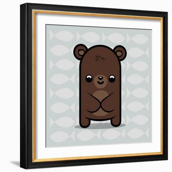 Cute Bear-Jace Grey-Framed Art Print