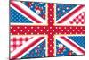 Cute British Flag In Shabby Chic Floral Style-Alisa Foytik-Mounted Art Print