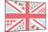 Cute British Flag in Shabby Chic Floral Style-Alisa Foytik-Mounted Art Print