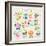 Cute Cartoon Animals Alphabet from A to M-littleWhale-Framed Premium Giclee Print