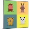 Cute Cartoon Animals-Nestor David Ramos Diaz-Mounted Art Print