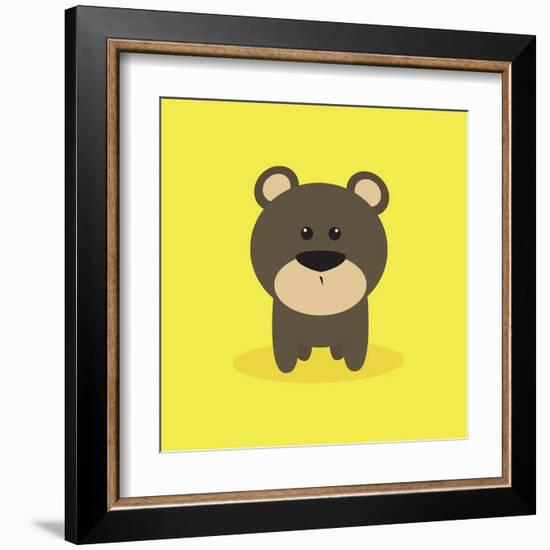 Cute Cartoon Bear-Nestor David Ramos Diaz-Framed Art Print