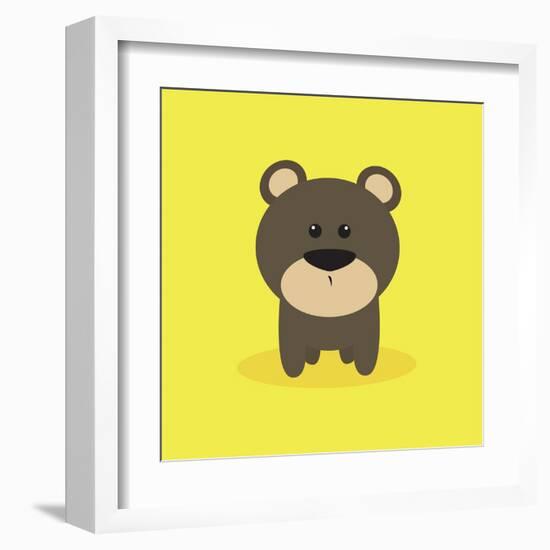 Cute Cartoon Bear-Nestor David Ramos Diaz-Framed Art Print