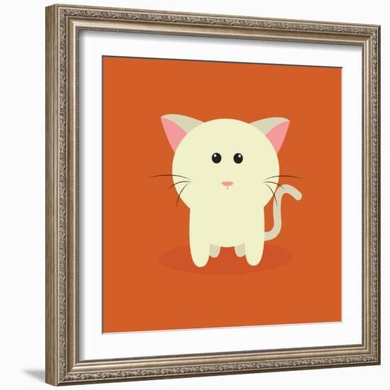 Cute Cartoon Cat-Nestor David Ramos Diaz-Framed Art Print