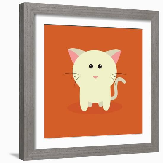 Cute Cartoon Cat-Nestor David Ramos Diaz-Framed Art Print