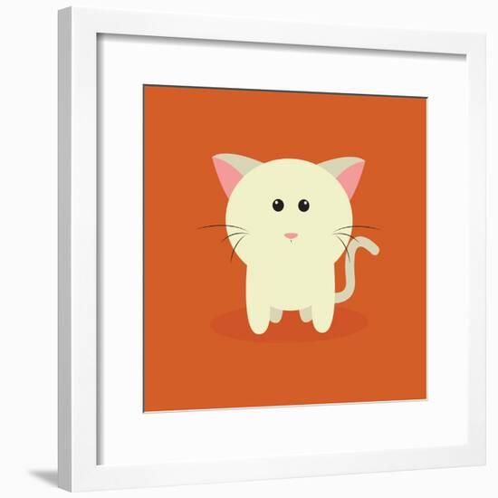 Cute Cartoon Cat-Nestor David Ramos Diaz-Framed Art Print