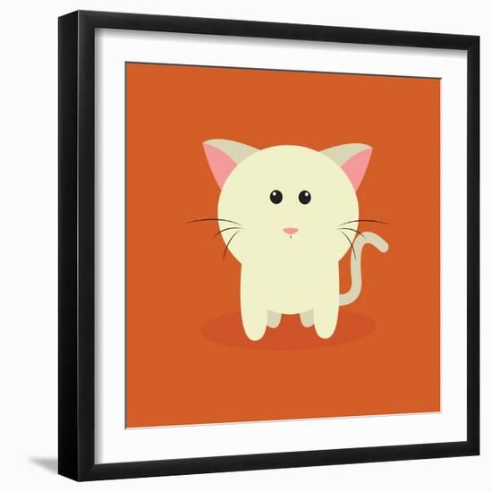 Cute Cartoon Cat-Nestor David Ramos Diaz-Framed Art Print