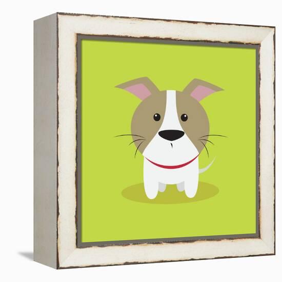 Cute Cartoon Dog-Nestor David Ramos Diaz-Framed Stretched Canvas