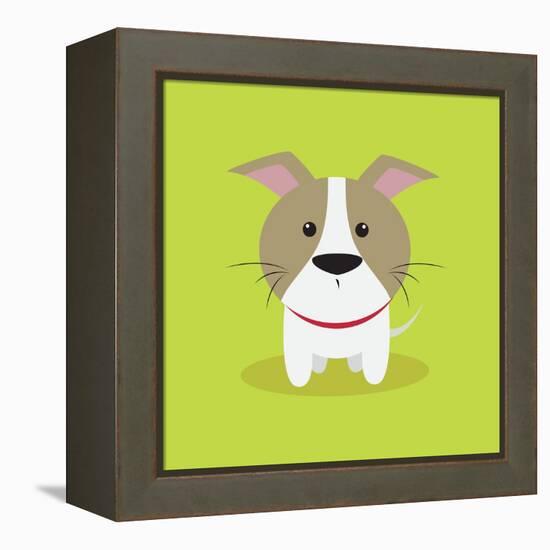 Cute Cartoon Dog-Nestor David Ramos Diaz-Framed Stretched Canvas