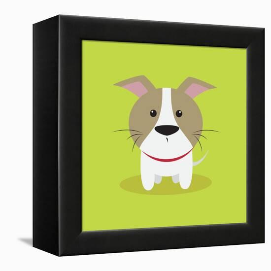 Cute Cartoon Dog-Nestor David Ramos Diaz-Framed Stretched Canvas