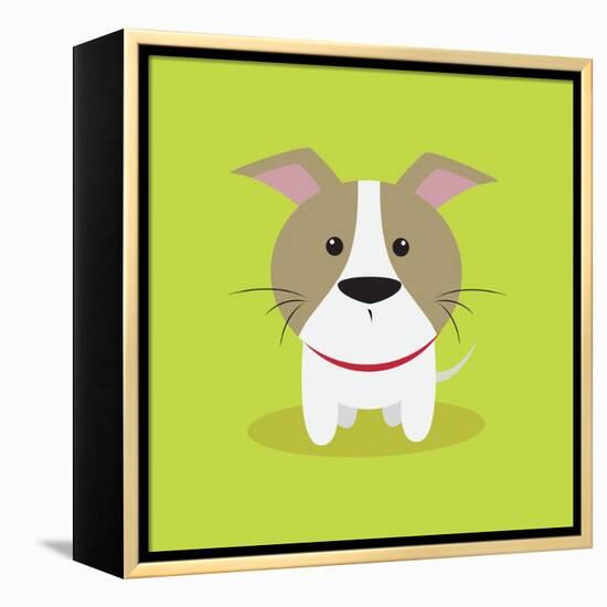 Cute Cartoon Dog-Nestor David Ramos Diaz-Framed Stretched Canvas