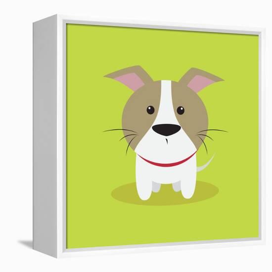 Cute Cartoon Dog-Nestor David Ramos Diaz-Framed Stretched Canvas