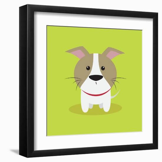 Cute Cartoon Dog-Nestor David Ramos Diaz-Framed Art Print