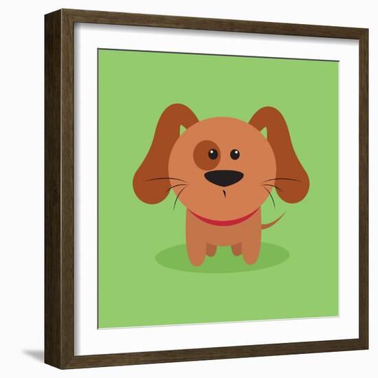 Cute Cartoon Dog-Nestor David Ramos Diaz-Framed Art Print