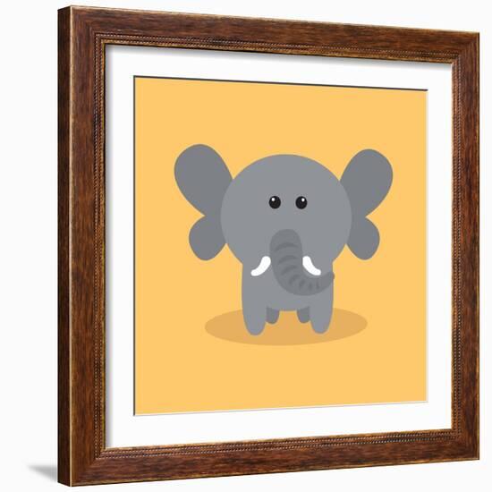 Cute Cartoon Elephant-Nestor David Ramos Diaz-Framed Art Print