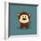 Cute Cartoon Monkey-Nestor David Ramos Diaz-Framed Art Print