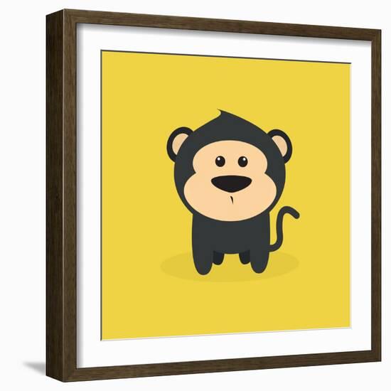 Cute Cartoon Monkey-Nestor David Ramos Diaz-Framed Art Print