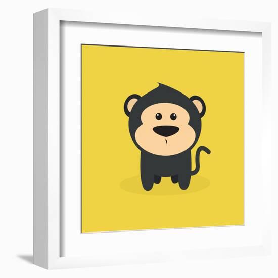 Cute Cartoon Monkey-Nestor David Ramos Diaz-Framed Art Print