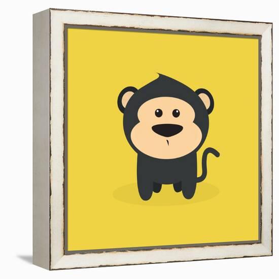 Cute Cartoon Monkey-Nestor David Ramos Diaz-Framed Stretched Canvas