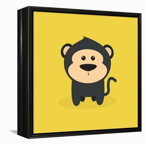 Cute Cartoon Monkey-Nestor David Ramos Diaz-Framed Stretched Canvas