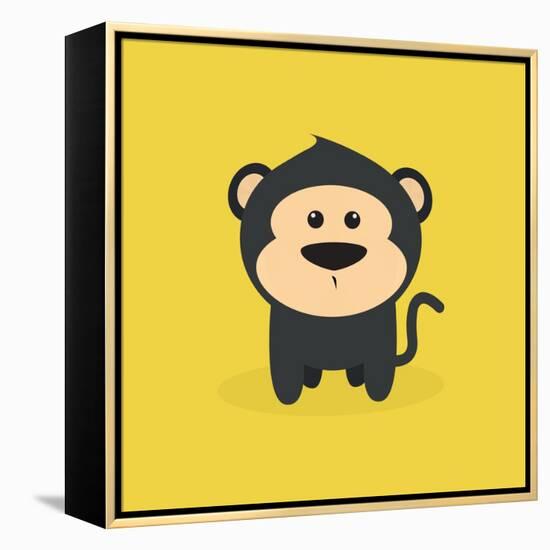 Cute Cartoon Monkey-Nestor David Ramos Diaz-Framed Stretched Canvas