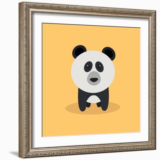 Cute Cartoon Panda-Nestor David Ramos Diaz-Framed Art Print