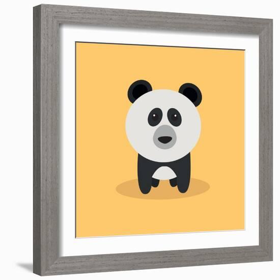 Cute Cartoon Panda-Nestor David Ramos Diaz-Framed Art Print