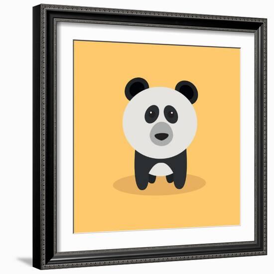 Cute Cartoon Panda-Nestor David Ramos Diaz-Framed Art Print
