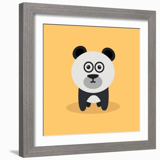 Cute Cartoon Panda-Nestor David Ramos Diaz-Framed Art Print