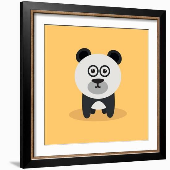 Cute Cartoon Panda-Nestor David Ramos Diaz-Framed Art Print