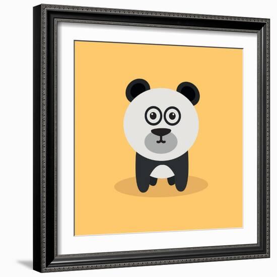 Cute Cartoon Panda-Nestor David Ramos Diaz-Framed Art Print