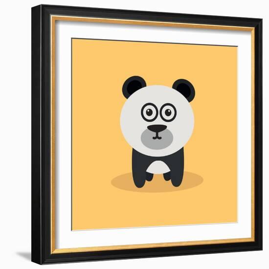 Cute Cartoon Panda-Nestor David Ramos Diaz-Framed Art Print