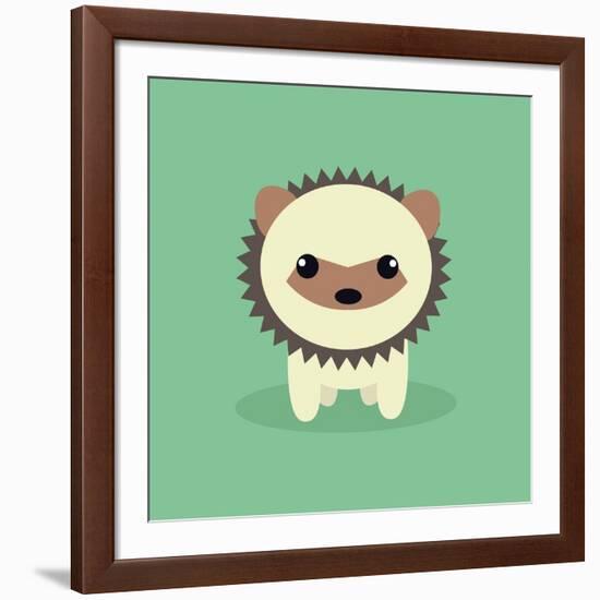 Cute Cartoon Porcupine-Nestor David Ramos Diaz-Framed Art Print