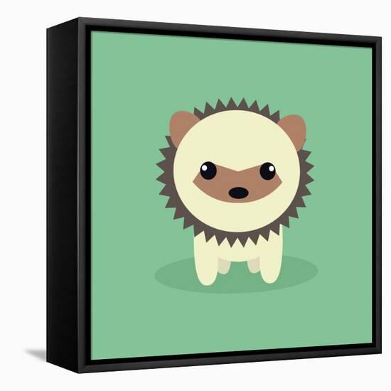 Cute Cartoon Porcupine-Nestor David Ramos Diaz-Framed Stretched Canvas