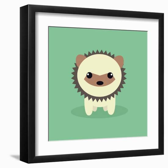 Cute Cartoon Porcupine-Nestor David Ramos Diaz-Framed Art Print