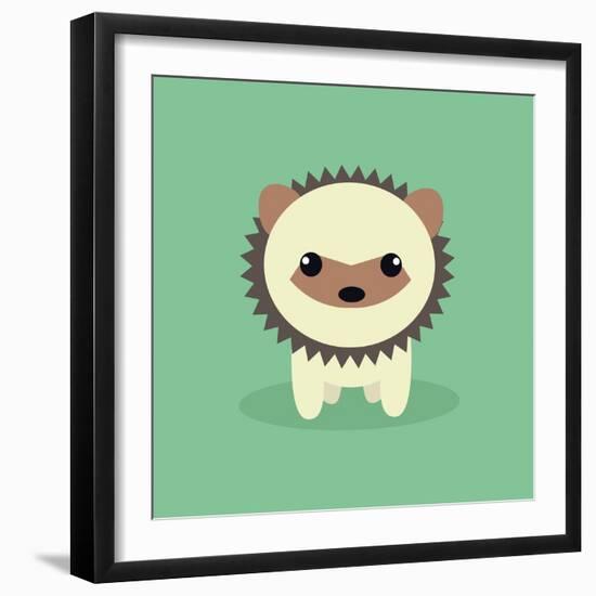 Cute Cartoon Porcupine-Nestor David Ramos Diaz-Framed Art Print