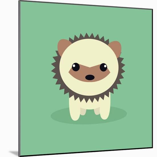 Cute Cartoon Porcupine-Nestor David Ramos Diaz-Mounted Art Print