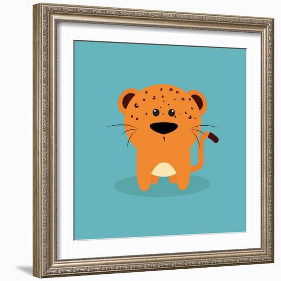 Cute Cartoon Tiger-Nestor David Ramos Diaz-Framed Art Print