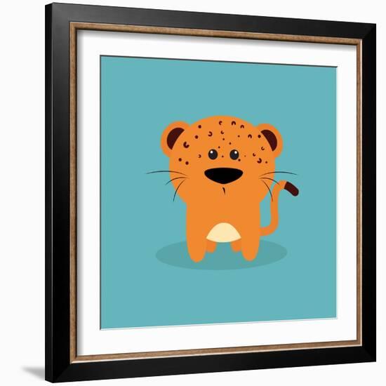 Cute Cartoon Tiger-Nestor David Ramos Diaz-Framed Art Print