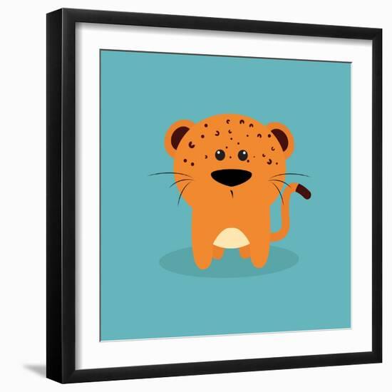 Cute Cartoon Tiger-Nestor David Ramos Diaz-Framed Art Print