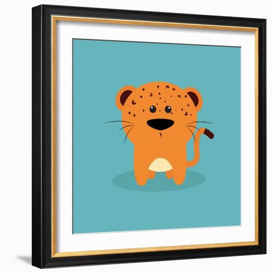 Cute Cartoon Tiger-Nestor David Ramos Diaz-Framed Art Print