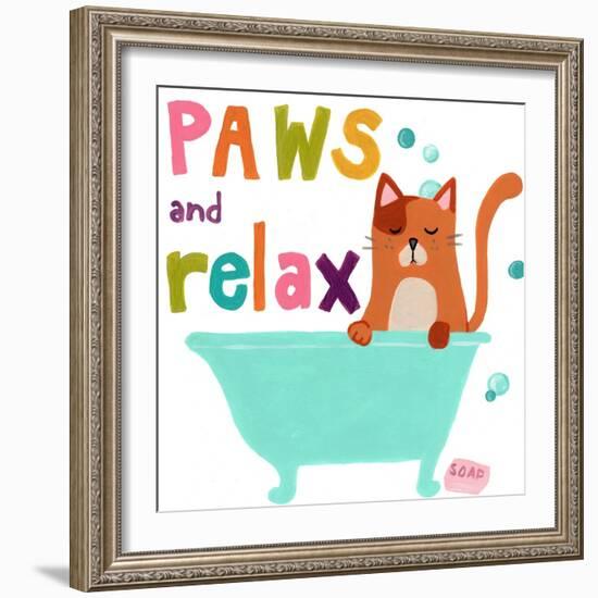 Cute Cat Bath II-June Vess-Framed Art Print