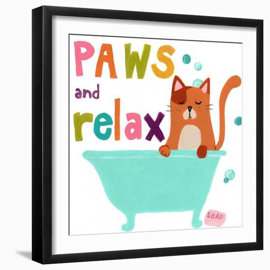 Cute Cat Bath II-June Vess-Framed Art Print