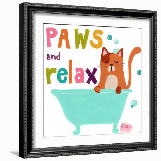 Cute Cat Bath II-June Vess-Framed Art Print