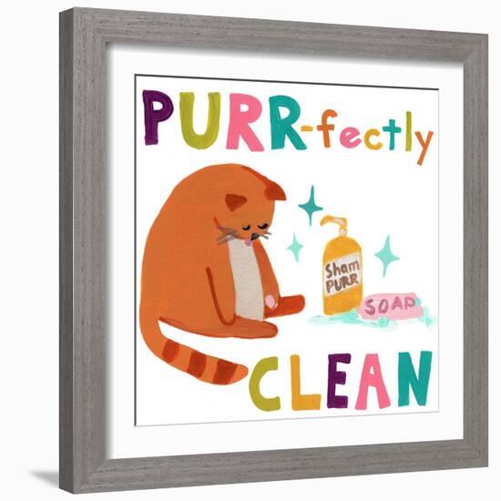 Cute Cat Bath III-June Vess-Framed Art Print