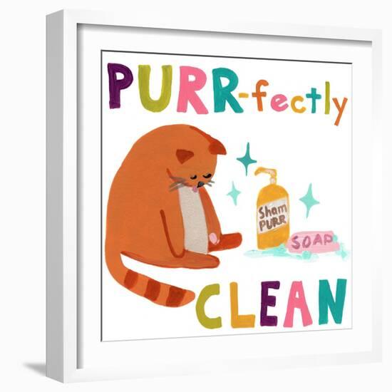 Cute Cat Bath III-June Vess-Framed Art Print
