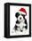 Cute Christmas Havanese Puppy Dog with a Santa Hat-mdorottya-Framed Premier Image Canvas