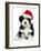 Cute Christmas Havanese Puppy Dog with a Santa Hat-mdorottya-Framed Photographic Print